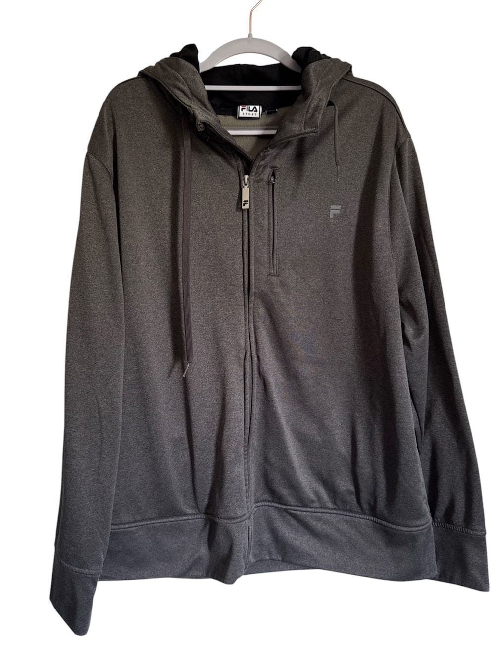 Fila charcoal grey hoodie with side pockets